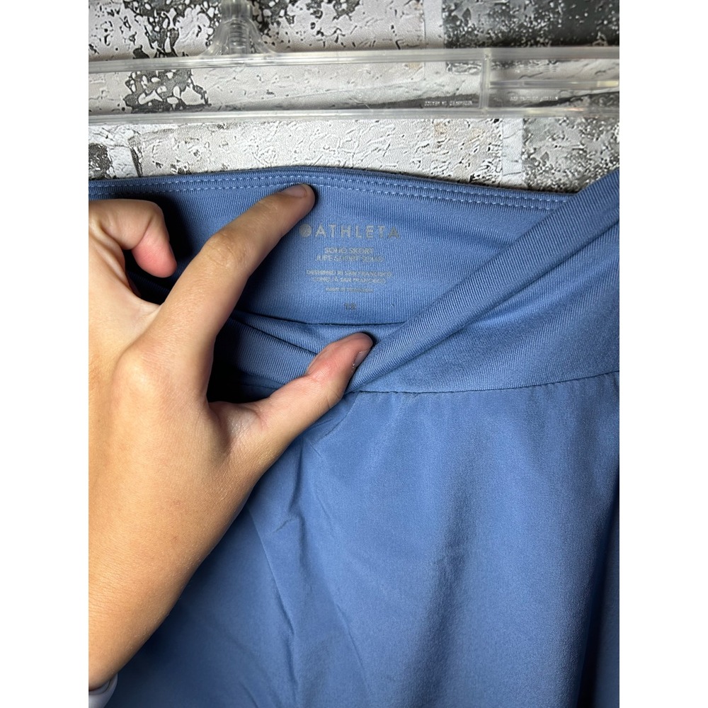 Athleta Soho Skort Womens 12 Blue Activewear Golf Tennis Skirt Zip Pockets - Picture 3 of 3